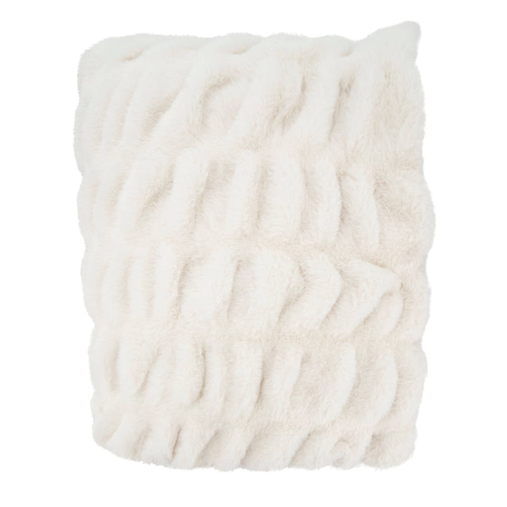 Cuddle Corner Faux Rabbit Fur Throw: White / 50"x60"