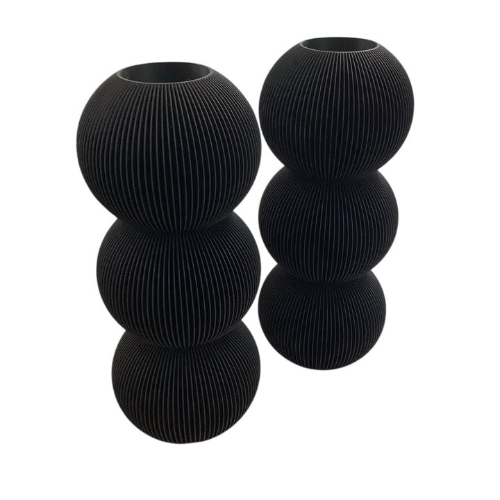 BUBBLE Vase: Triple Bubble / Midnight Black / Waterproof Insert