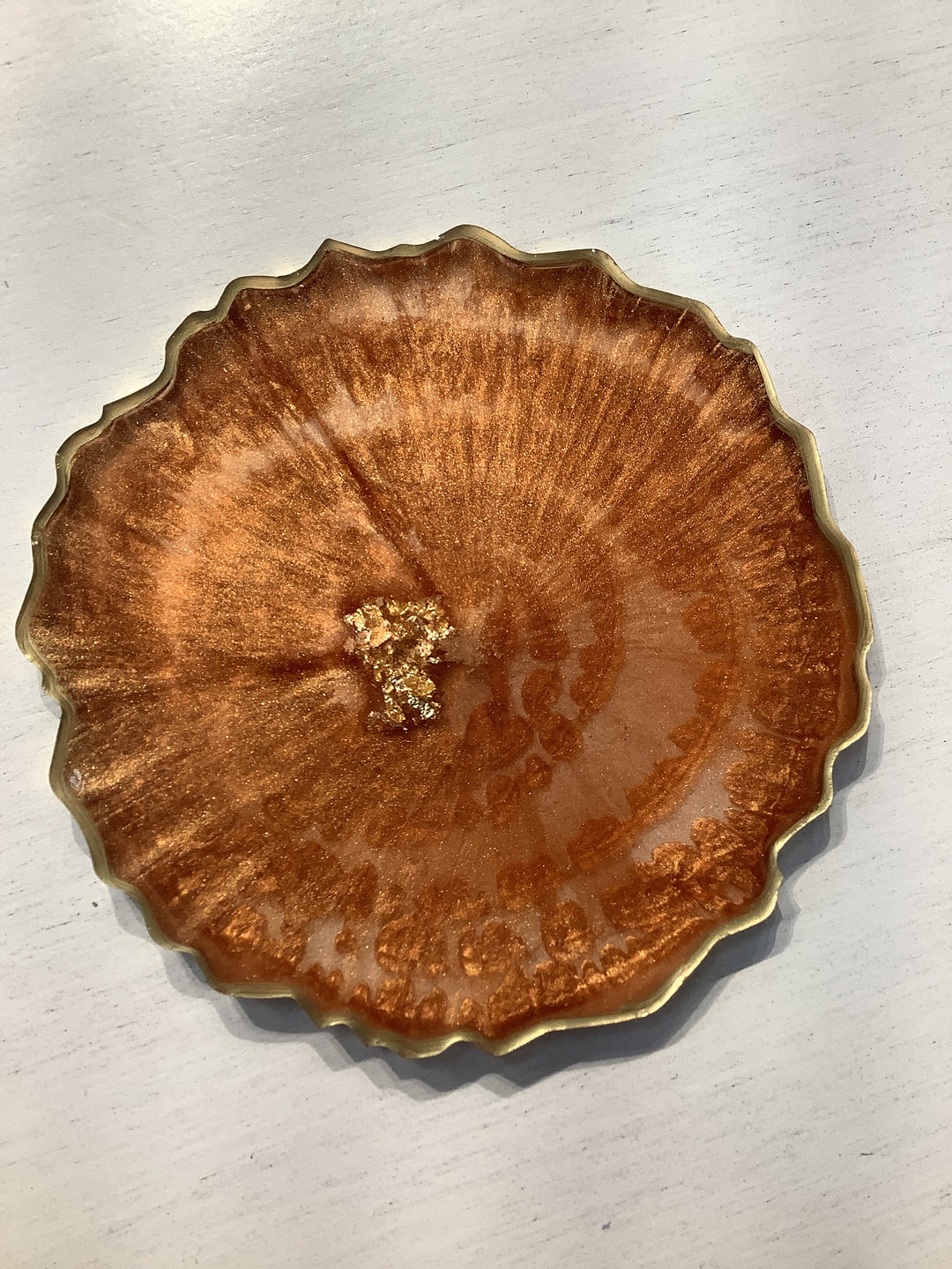 Set of 4 Round Geode Coasters: Copper