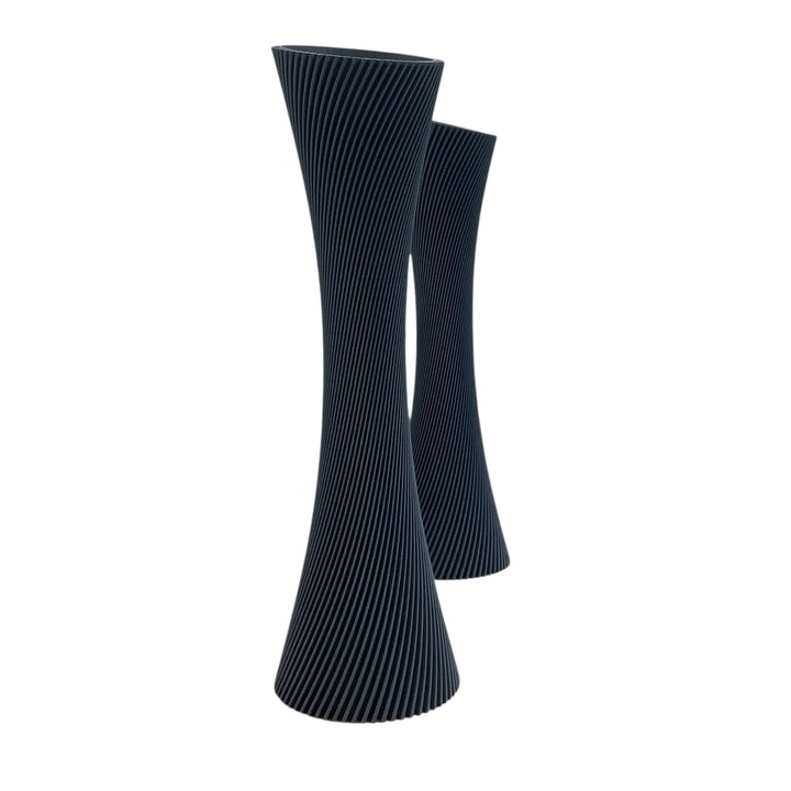 SPIRAL ROSE Vase | Muted Blue / 10 inches / With Insert