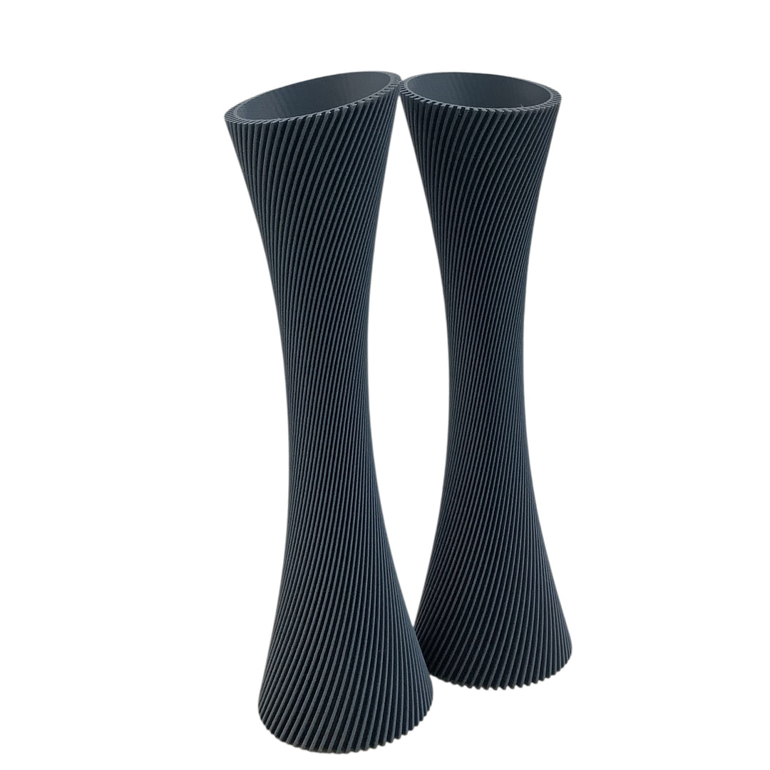 SPIRAL ROSE Vase | Muted Blue / 10 inches / With Insert
