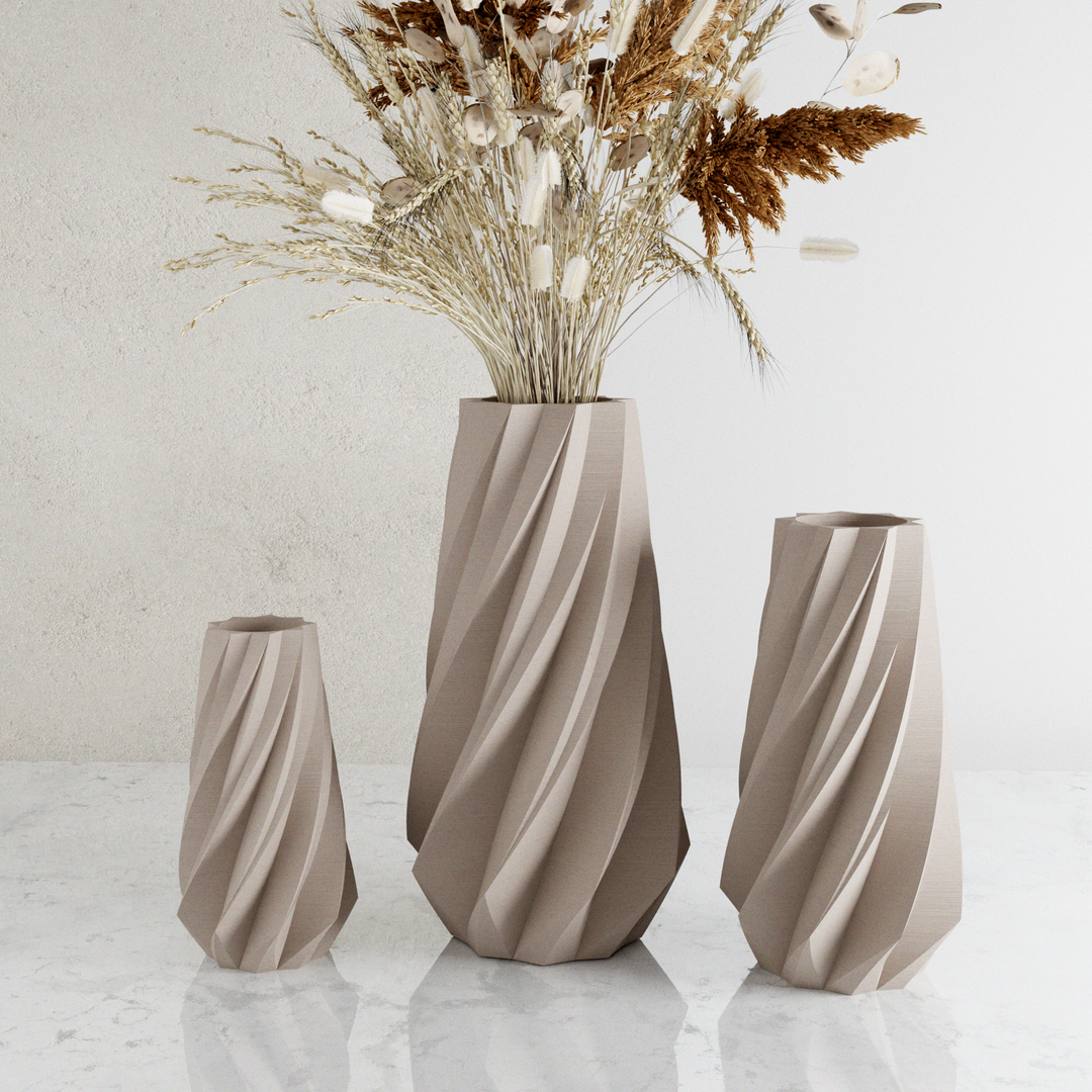 TIMBER Vase: Muted White / 10 inches / No Waterproof Insert