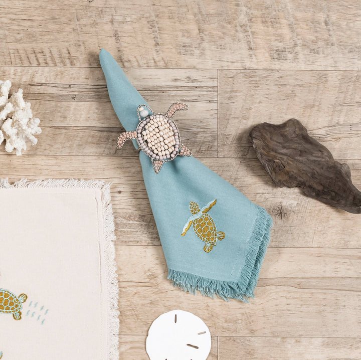 Baby Sea Turtle Embroidered Napkin Set 4