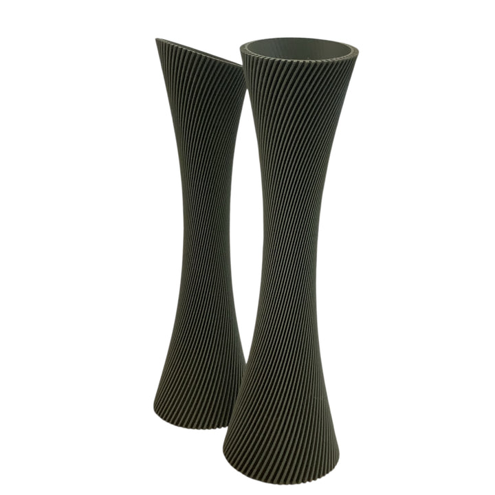 SPIRAL ROSE Vase | Muted Green / 10 inches / With Insert