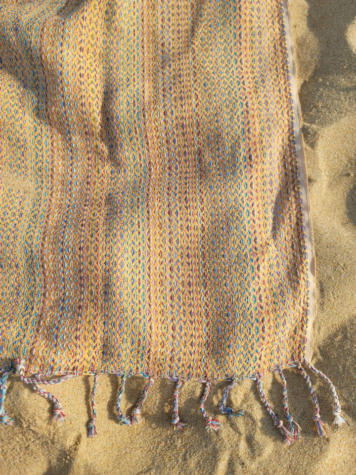 Handwoven Beach Towel | Turkish Towel | Beach Blanket: Beige / Beach Towel (70" x 40")