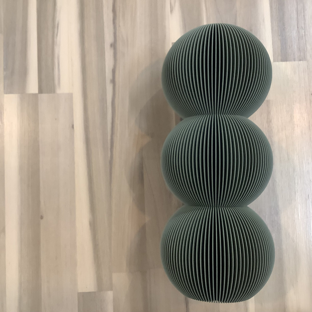 BUBBLE Vase: Triple Bubble / Muted Green / Waterproof Insert