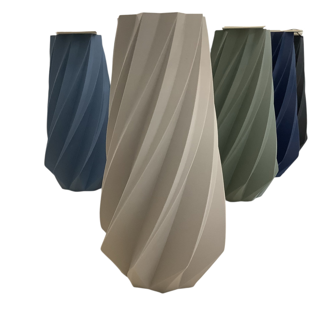 TIMBER Vase: Muted White / 10 inches / No Waterproof Insert