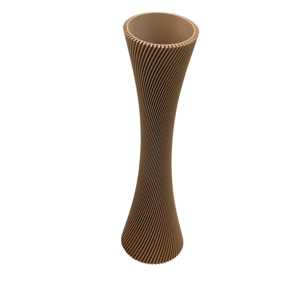 SPIRAL ROSE Vase | Modernized Pottery: Natural Wood / 10 inches / With Insert
