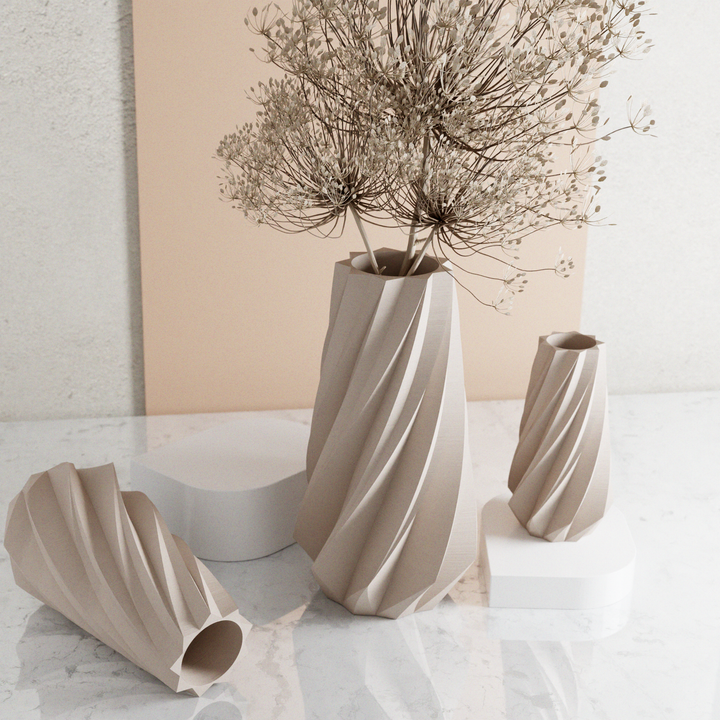 TIMBER Vase: Muted White / 10 inches / No Waterproof Insert