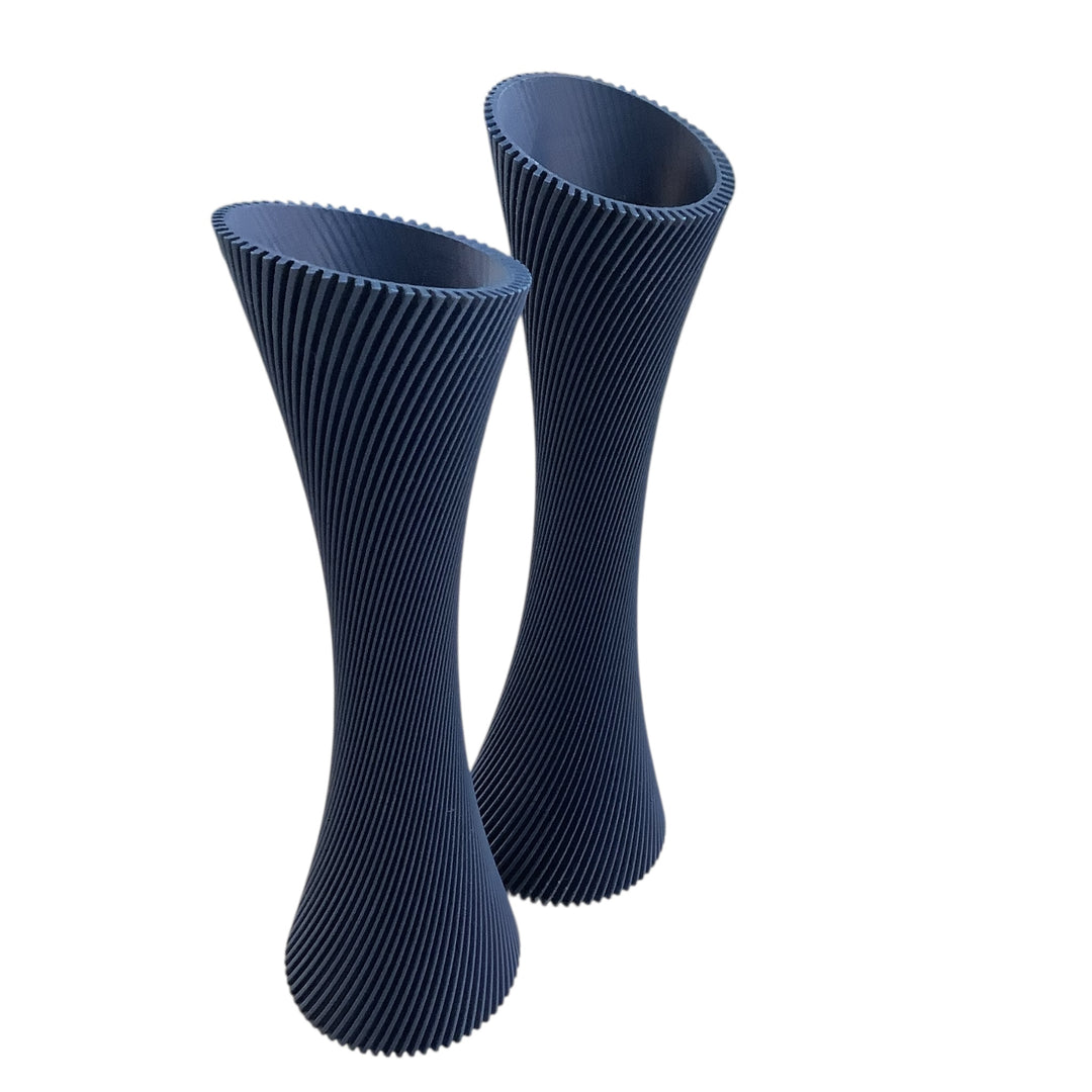 SPIRAL ROSE Vase | Navy Blue / 10 inches / With Insert
