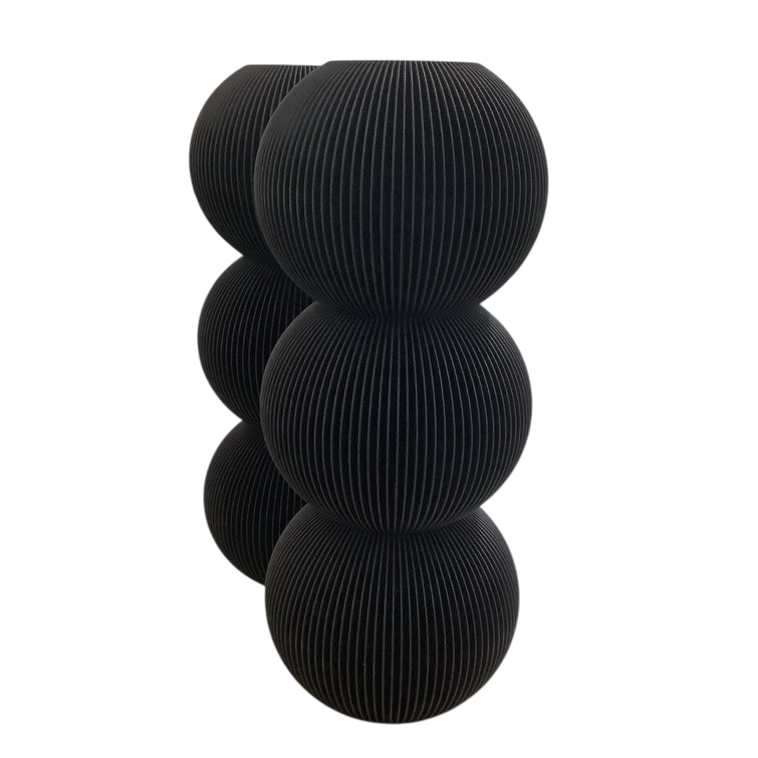 BUBBLE Vase: Triple Bubble / Midnight Black / Waterproof Insert