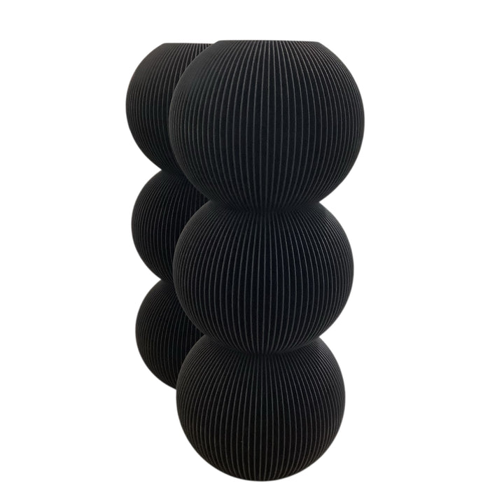 BUBBLE Vase: Triple Bubble / Midnight Black / Waterproof Insert