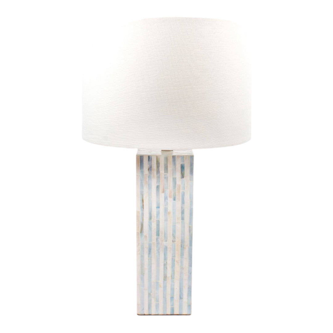 Striped Mother of Pearl Table Lamp