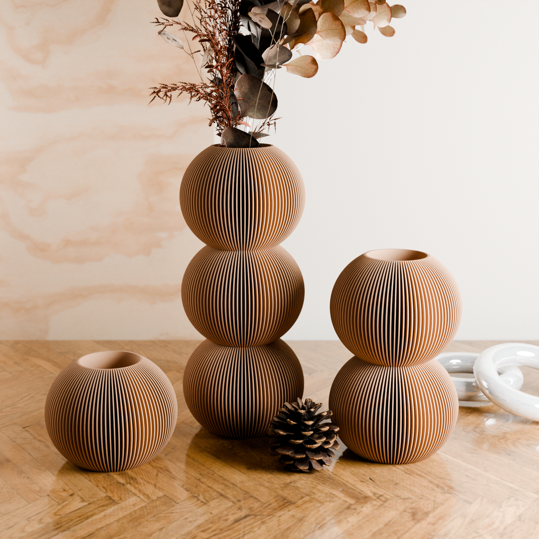 BUBBLE Vase: Single Bubble / Muted Blue / Waterproof Insert
