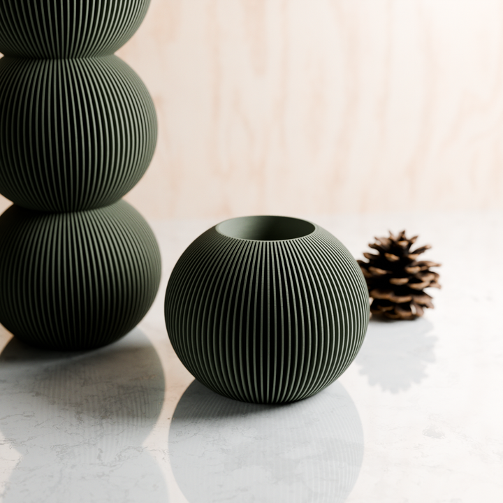 BUBBLE Vase: Single Bubble / Midnight Black / Waterproof Insert
