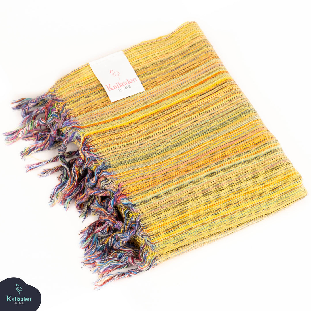 Rainbow Beach Towel | Turkish Towel | Sarong | Beach Wrap: Orange