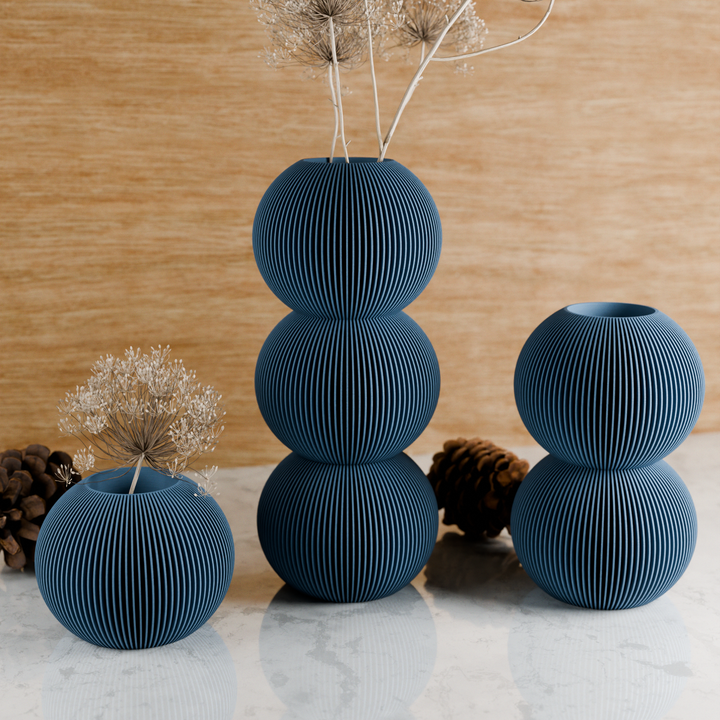 BUBBLE Vase: Single Bubble / Midnight Black / Waterproof Insert