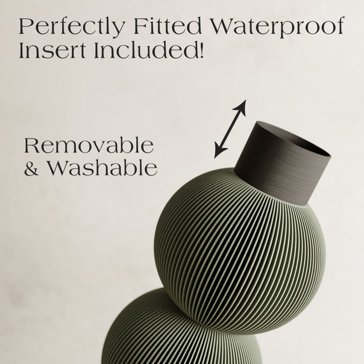 BUBBLE Vase: Single Bubble / Midnight Black / Waterproof Insert