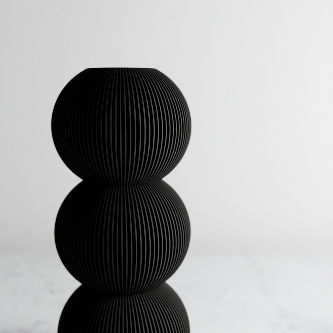 BUBBLE Vase: Single Bubble / Midnight Black / Waterproof Insert