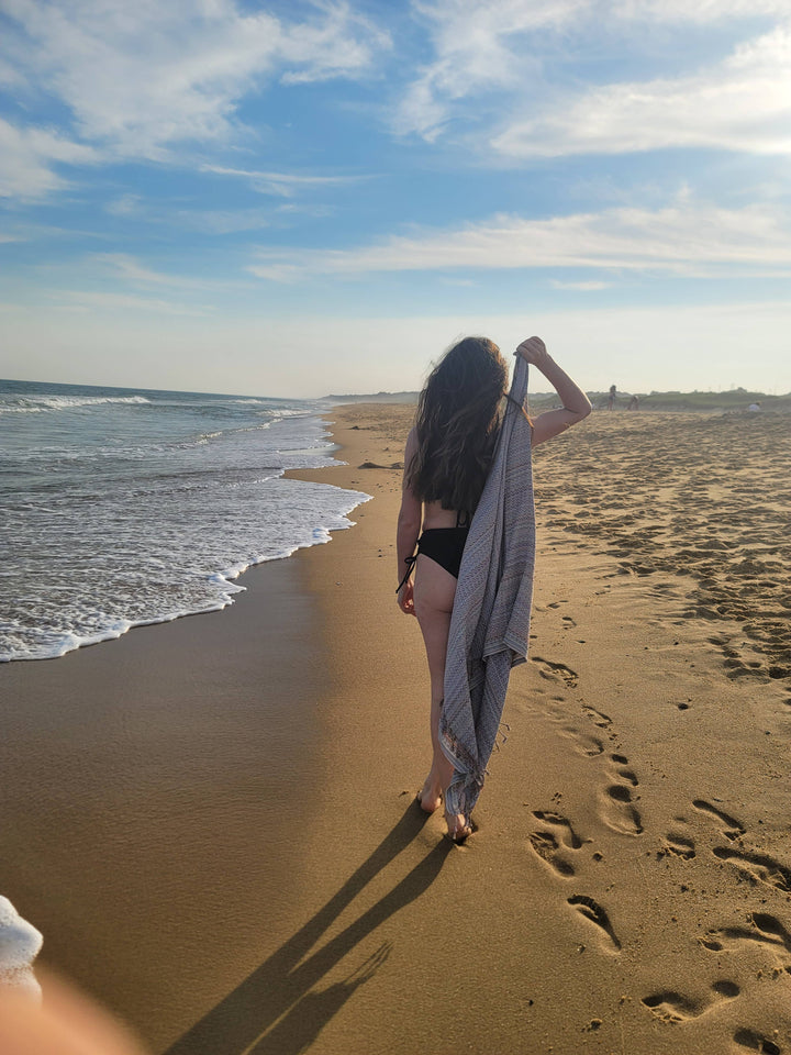 Handwoven Beach Towel | Turkish Towel | Beach Blanket: Green / Beach Towel (70" x 40")