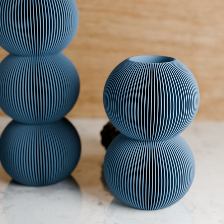 BUBBLE Vase: Single Bubble / Muted Blue / Waterproof Insert