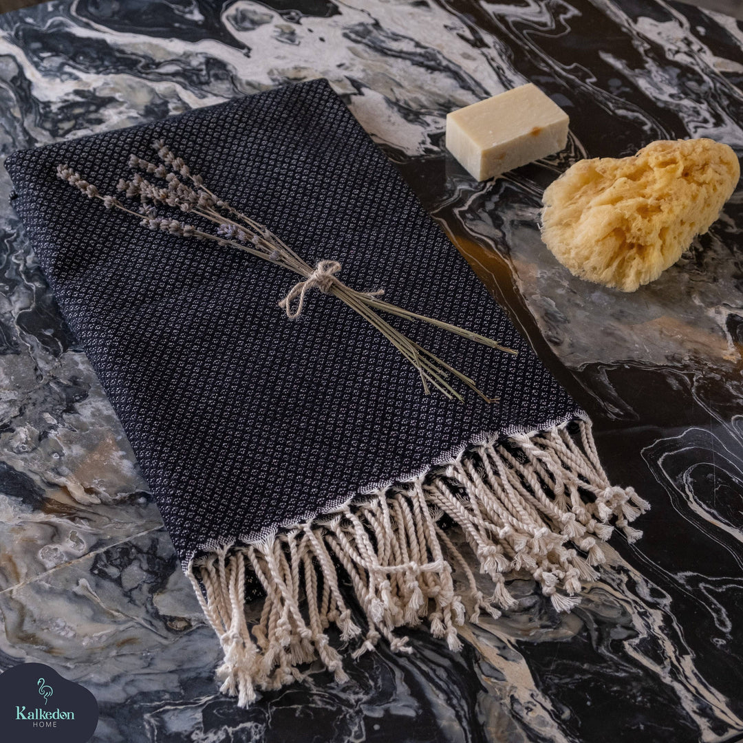 Handwoven Turkish Towel | Throw Blanket | Luxury Beach Towel: Royal Blue