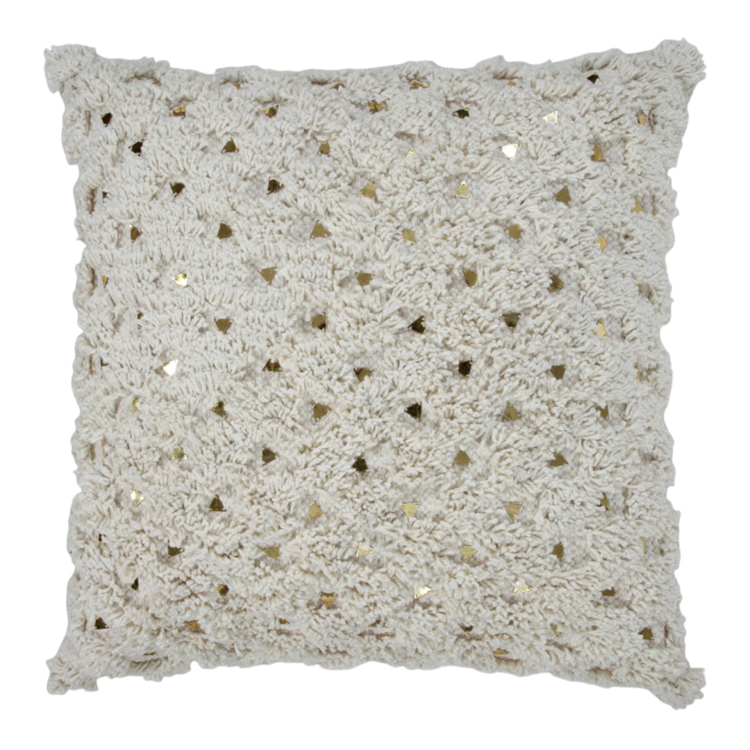 Shimmer Shag Ivory Pillow 22 x 22