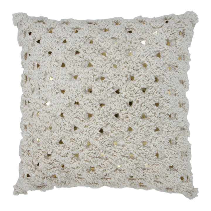 Shimmer Shag Ivory Pillow 22 x 22