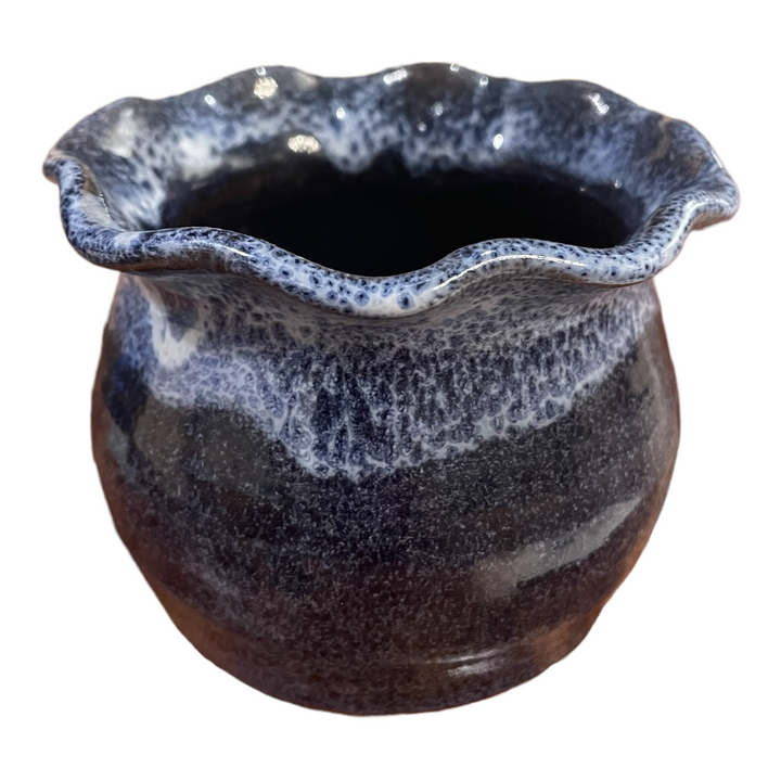 Charles Lisks' Ruffled Mini Pot Ocean Blue
