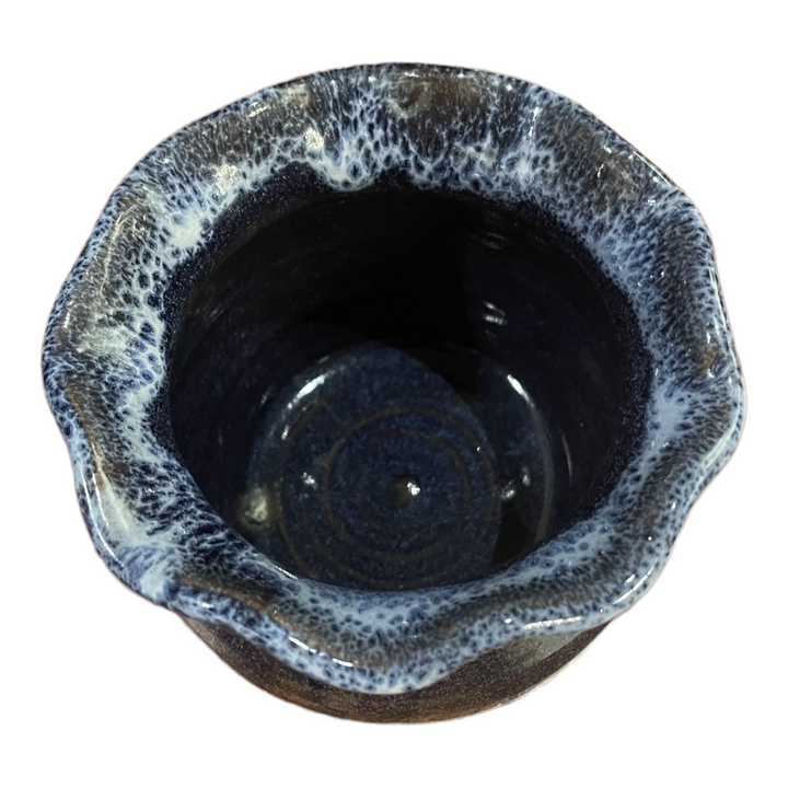 Charles Lisks' Ruffled Mini Pot Ocean Blue