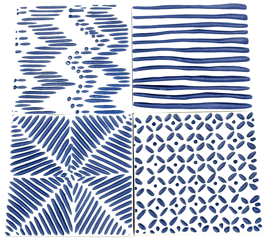 COASTER RHYTHM IN BLUE set of 4
