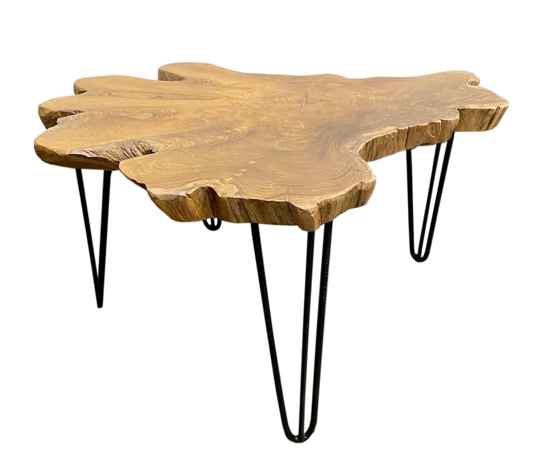 Teak Wood Organic Slab Coffee Table