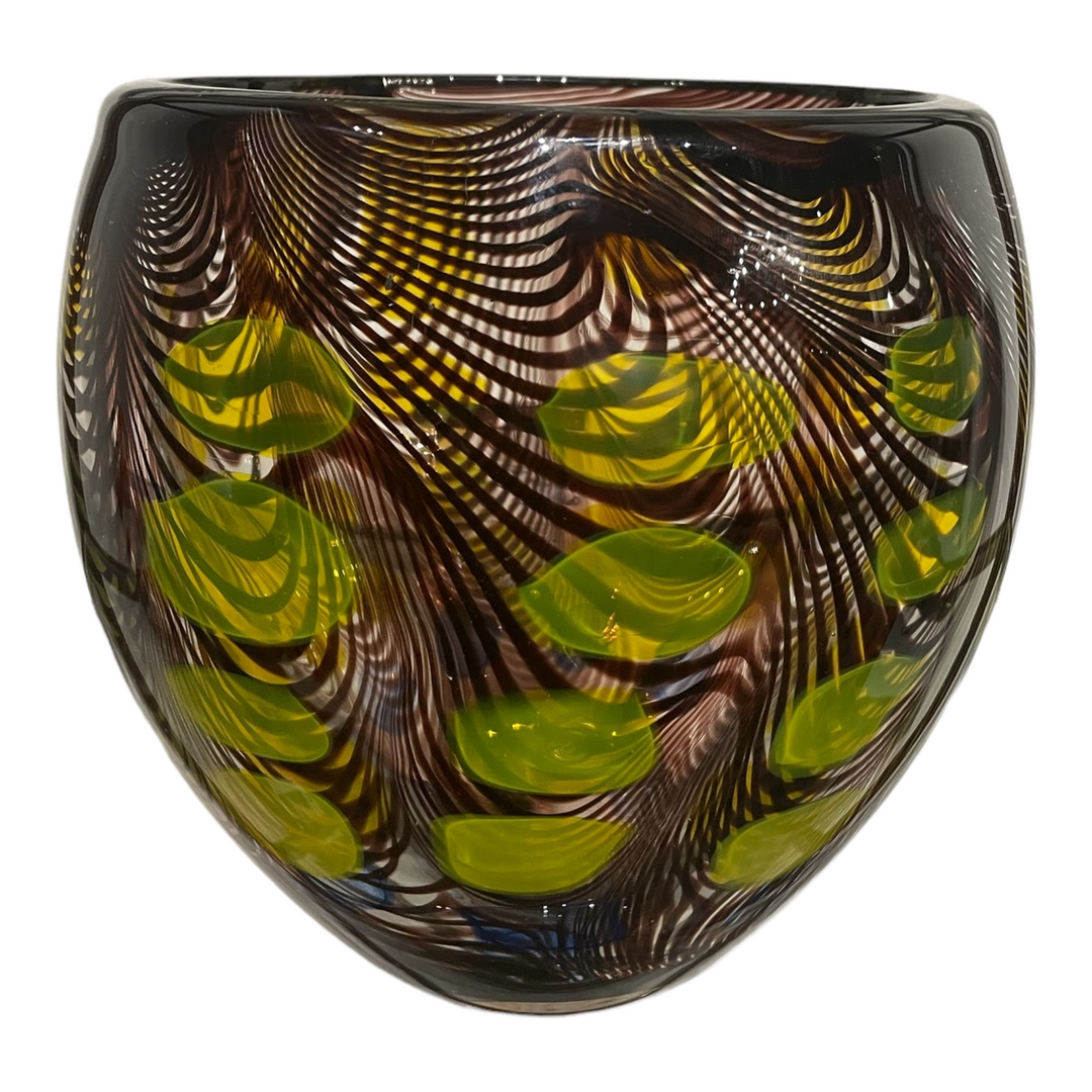 Hand Blown Murano Style Art Glass Vase