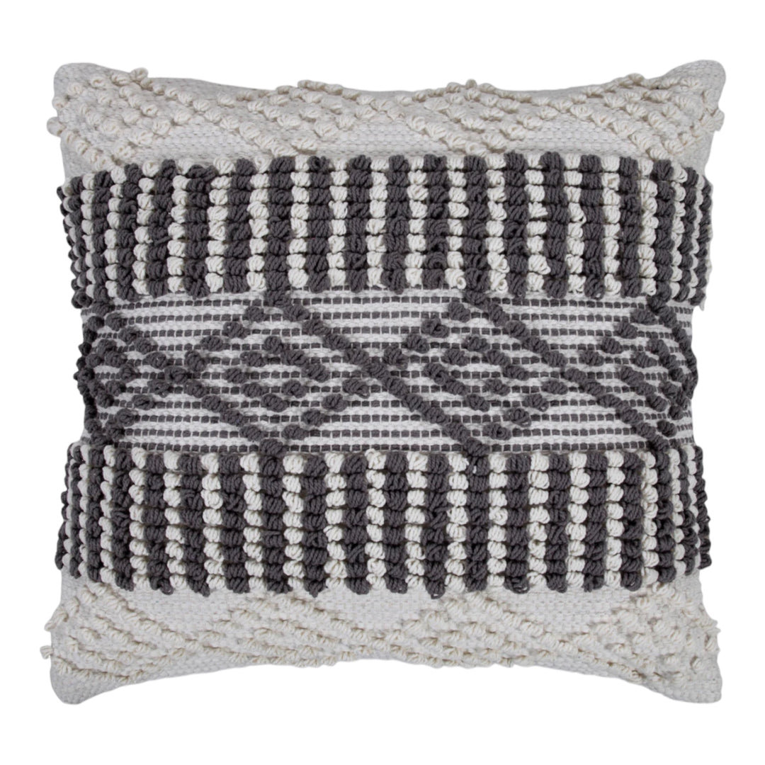 Geometric Diamond Grey Pillow 22 x 22