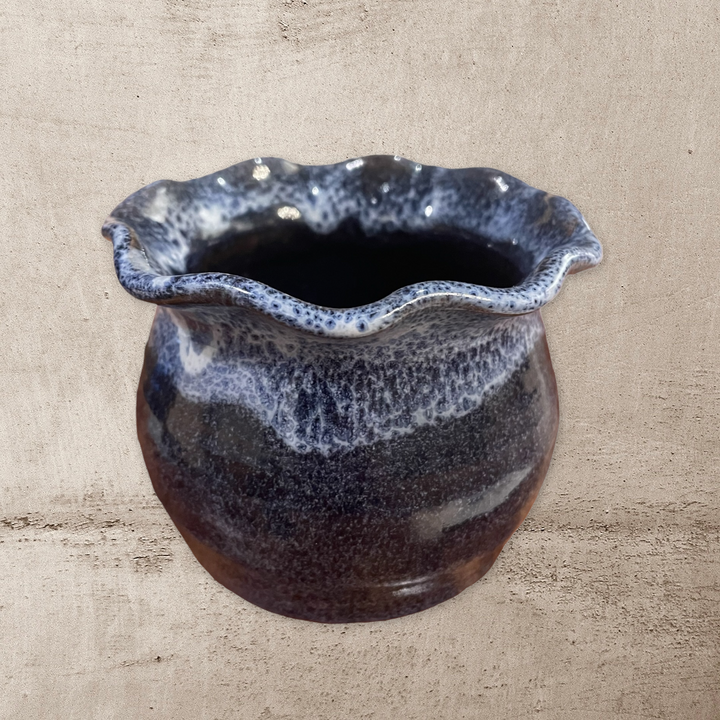 Charles Lisks' Ruffled Mini Pot Ocean Blue