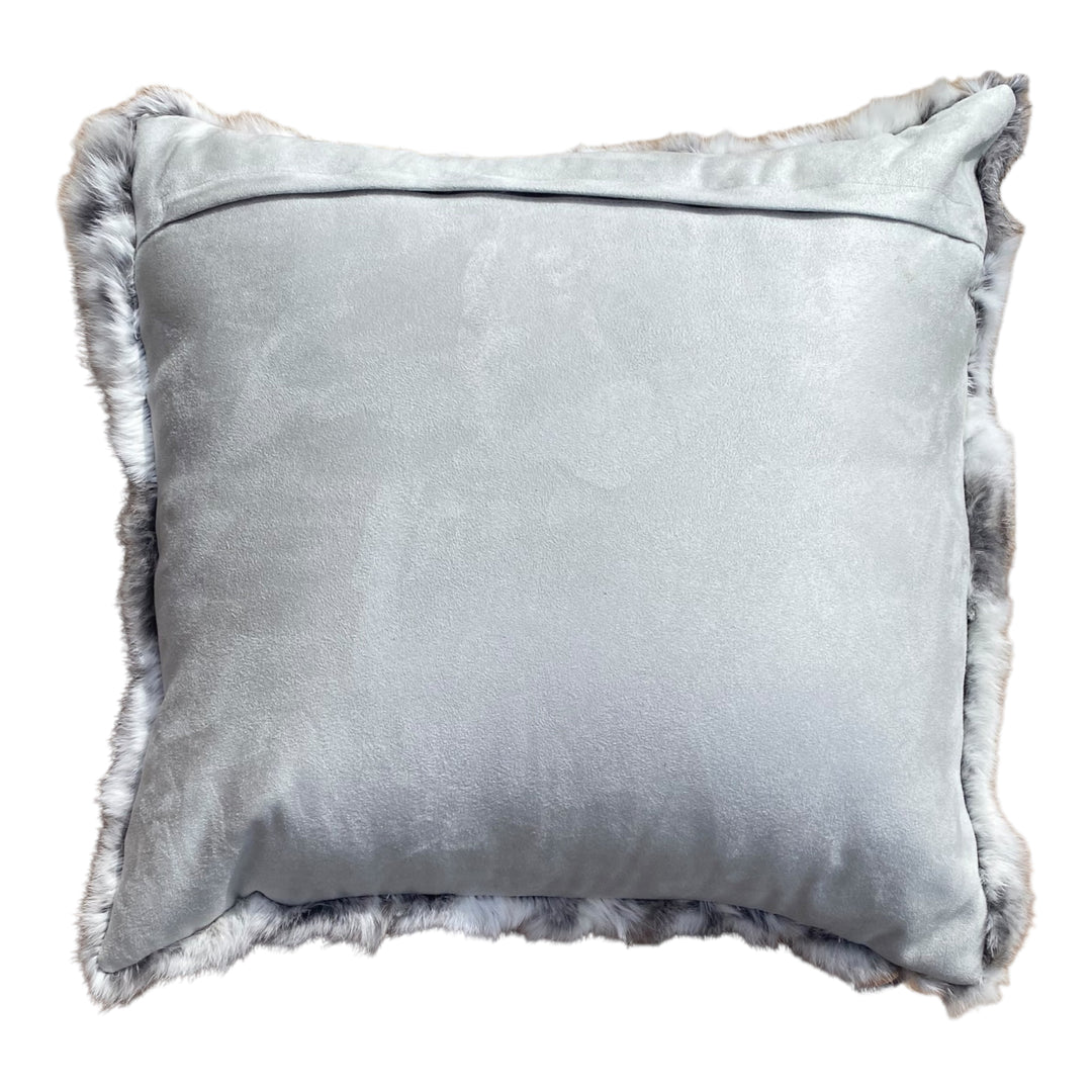 Genuine Luxury Pieced Rabbit Fur Pillow 20X20