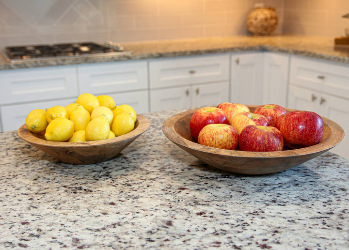 Food Safe Small 12" Round Bowl: Walnut