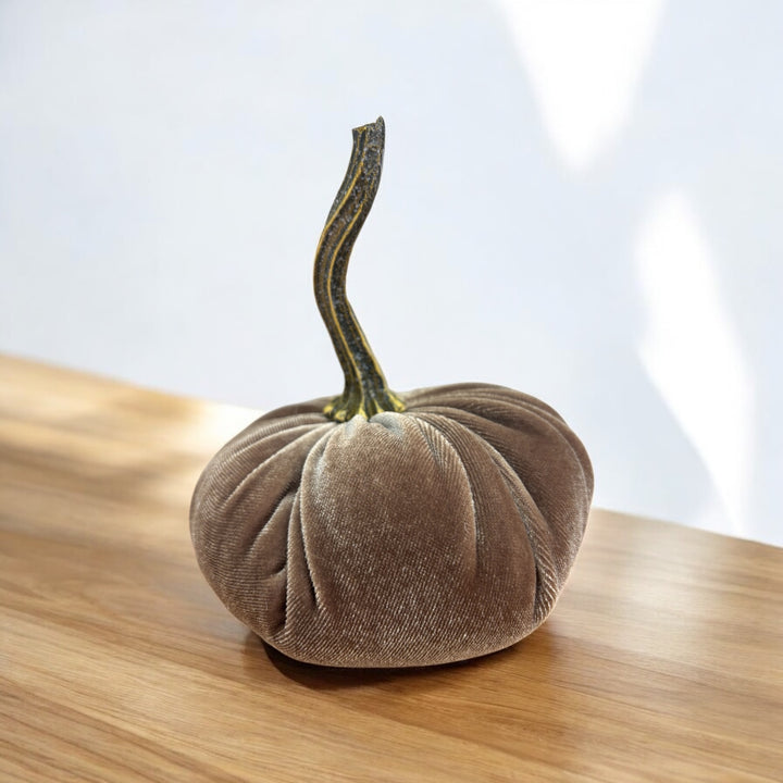 Luxe Velvet Pumpkin Small - Taupe