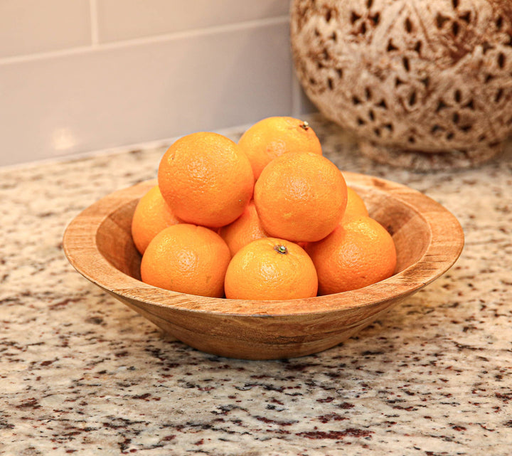 Food Safe Small 12" Round Bowl: Walnut