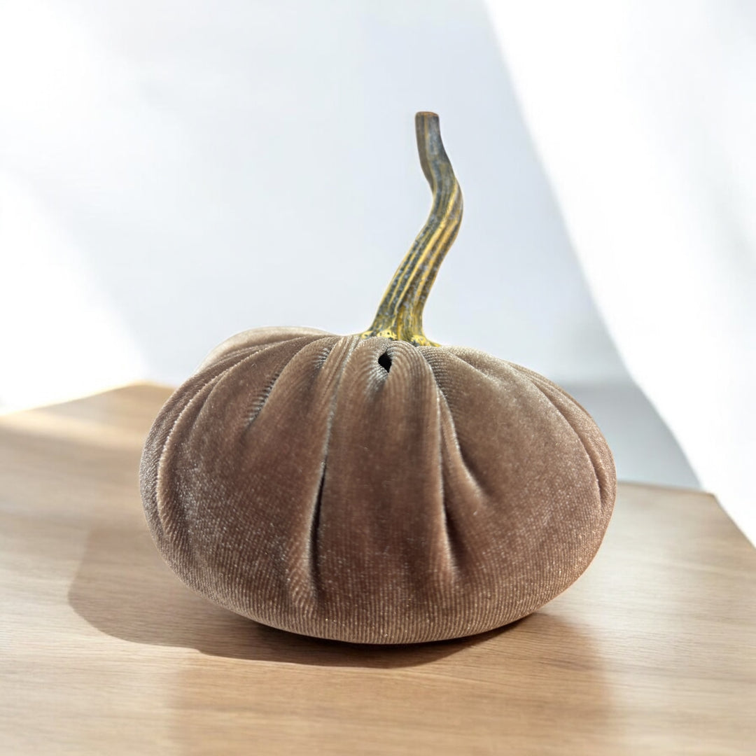 Luxe Velvet Pumpkin Small - Taupe