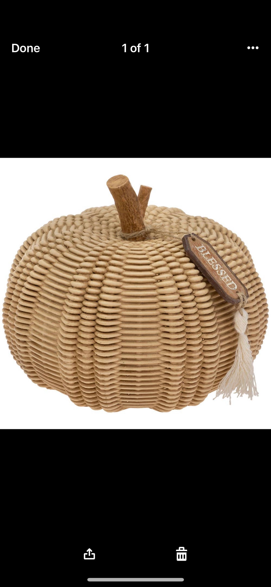 Large Wicker Textured Pumpkin