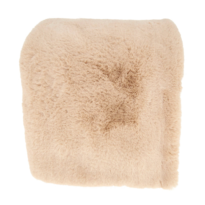 Faux Rabbit Fur Throw: Natural / 50"x60"