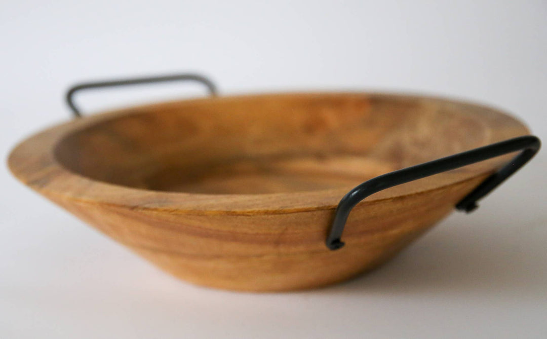 Small Food Safe Bowl with Handles: Natural