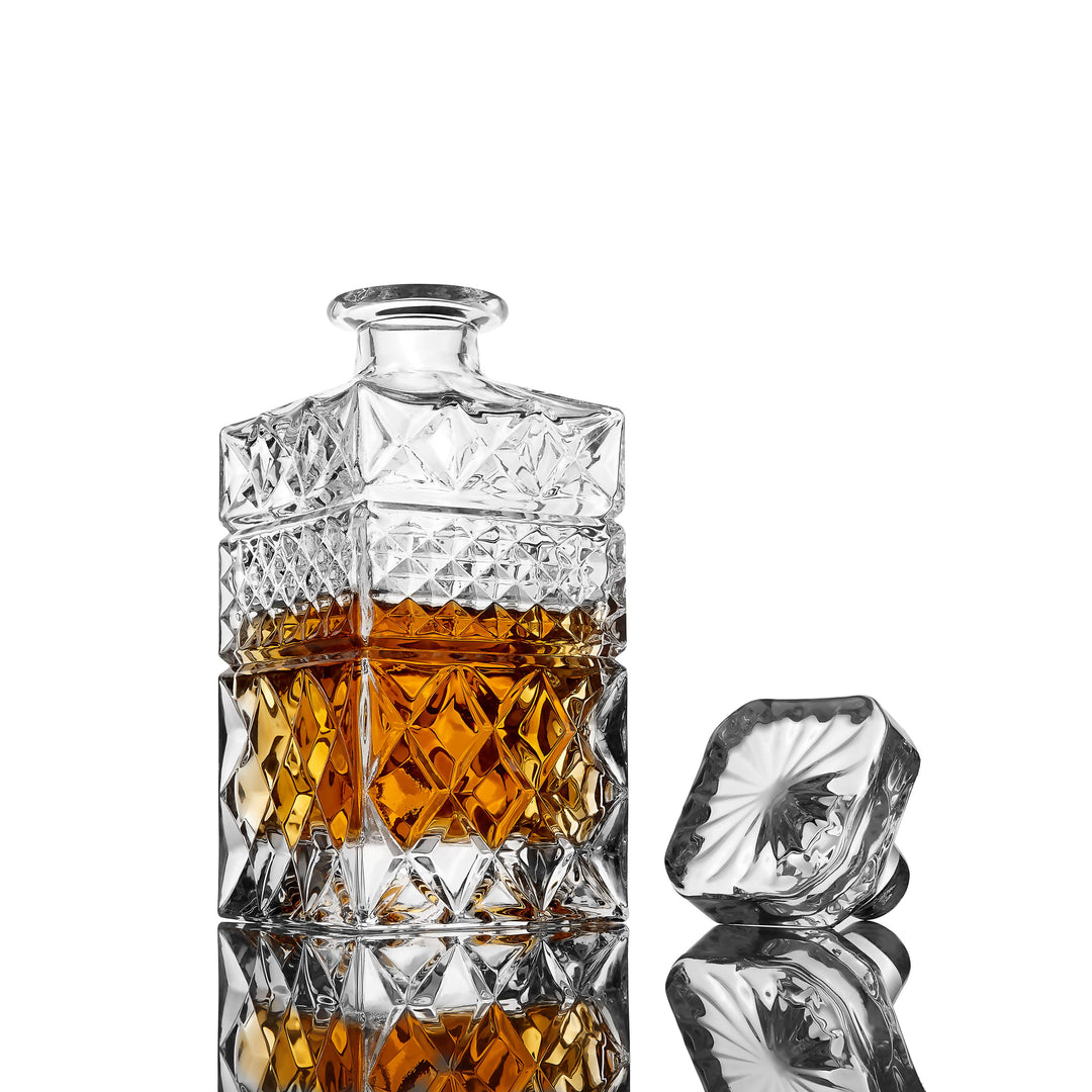 Whiskey Decanter With Glasses & Chilling Stones Gift Set