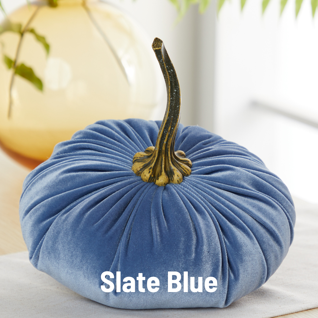 Luxe Velvet Pumpkin Extra Large - Slate Blue