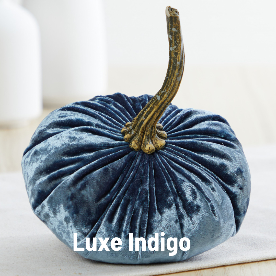 Luxe Velvet Pumpkin Small - Luxe Indigo