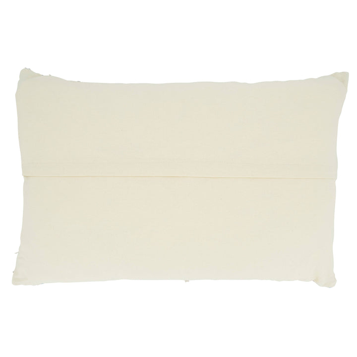 Woven Throw Pillow With Line Design: Blue / Down Filled / 16"x24"