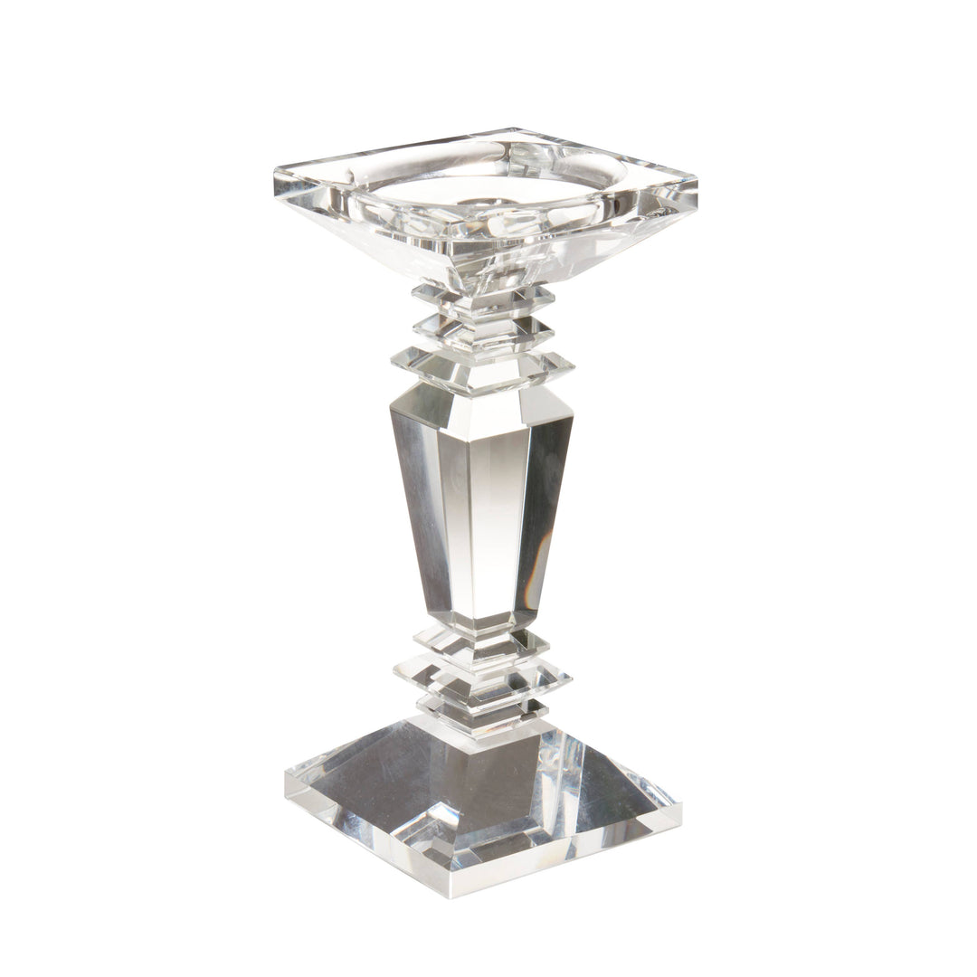Crystal Lucite Candle Holder: Clear / 10"