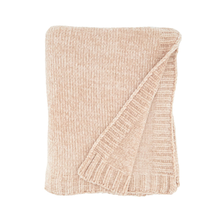 Warmth of Chenille Knit Throw: Oatmeal / 50"x60"