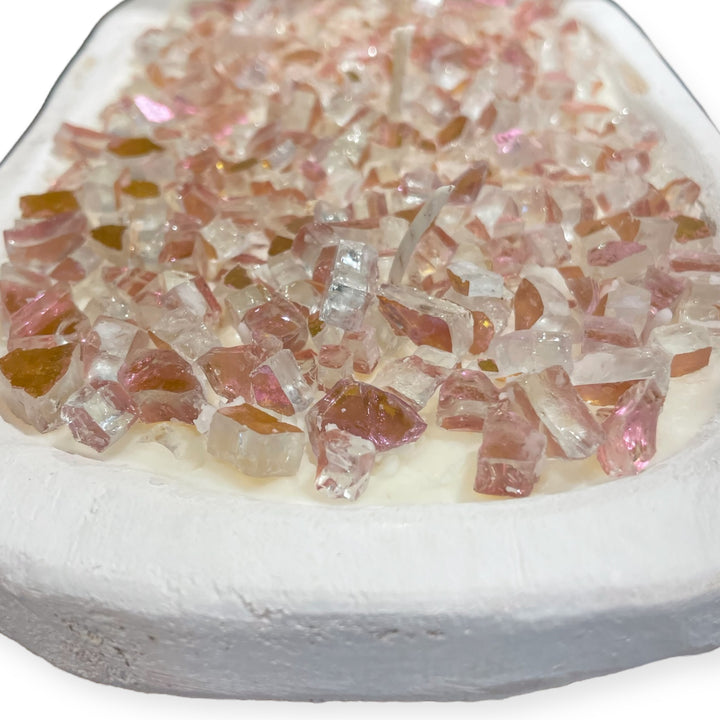 Sparkling Rose FIRE BOWL candle - (Grapefruit fragrance)